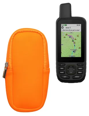 Produktbild von kwmobile Tasche kompatibel mit Garmin GPSMAP 66sr / GPSMAP 67 / GPSMAP 66i - GPS Handgerät Neopren Hülle - Schutzcover Navi Neon Orange