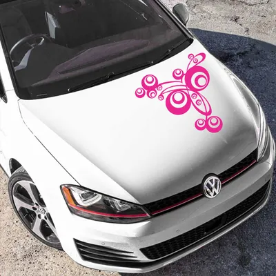 Produktbild von Aufkleber - Autoaufkleber "Retro Swirl" 60cm x 56cm pink - Tuning Carystyling Heckscheibe Auto