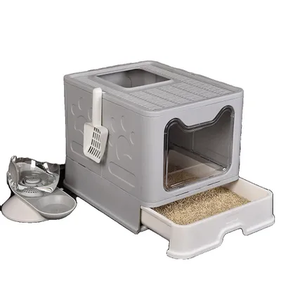 Produktbild von Katzenstreu Box, Faltbares Design, Geruchskontrolle, GRAU