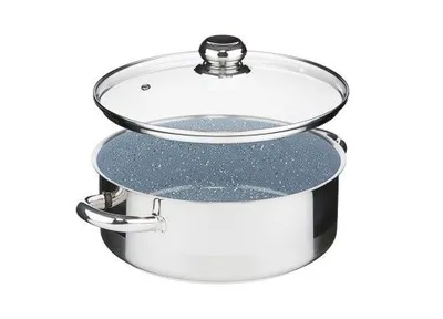 Produktbild von Cerammax Pro Standard Stielkasserolle mit Deckel, Durchmesser 26 cm, Volumen 4,5 l, Keramikoberfläche grauer Granit
