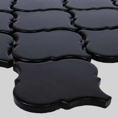 Produktbild von Keramik Mosaikfliesen Florentiner Schwarz Matt