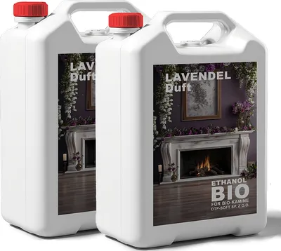 Obrázek produktu pro 2x5 litrů bioetanolu LAVENDELDUFT Premium 100% pro krbový líh 10L