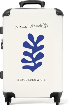 Produktbild von NoBoringSuitcases.com® Großer Koffer - Kunst - Blatt - Blau - Matisse - Abstrakt - Kombinationsschloss TSA - Hartschalen Trolley 4 Rollen - 72 liter - Reisekoffer - 66 cmKoffer Mittelgroß 67x43x25 cm, 72L,