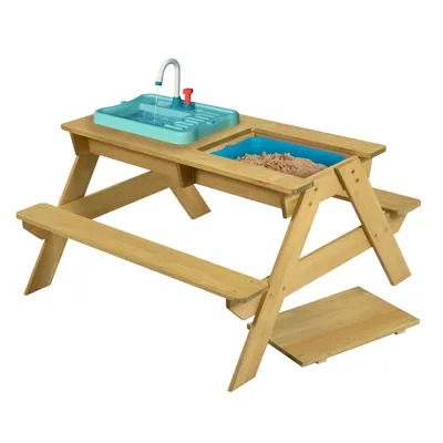 Zdjęcie produktu dla TP Toys stół piknikowy dla dzieci z wanną i umywalką naturalny