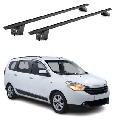 Produktbild von Dachträger Grundtäger für Dacia Lodgy 2012-22 100kg Aluminium Schwarz 2 tlg, KI-generiertes Bild