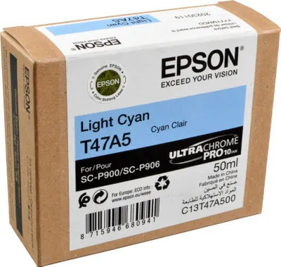 Produktbild von Epson T47A5, Standardertrag, Cyan, Tinte auf Pigmentbasis, 50 ml, 1 Stück(e), Einzelpackung