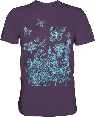 Produktbild von Natur Wiese Schmetterling T-Shirt – Urban Purple / XL