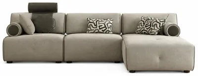Immagine prodotto di Ecksofa Beige Modern Wohnlandschaft Modulsofa Ottomane Kopfstütze
