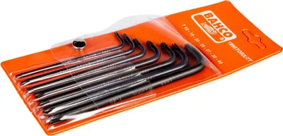 Produktbild von Bahco Langer TX-Winkelschraubendreher-Satz, phosphatiert, T10-T40 - 7-tlg.