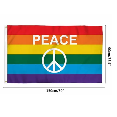Produktbild von Bunte Friedensflagge, verblassungsbeständige Friedensflagge, Heimdekoration