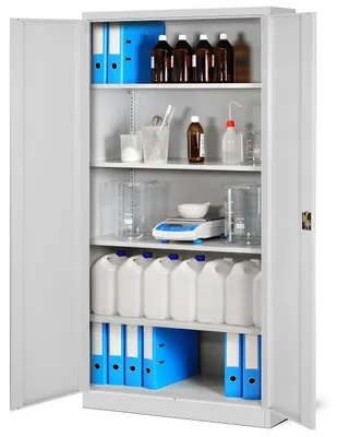 Image de Armoire de bureau Armoire en acier gris 195x90x40