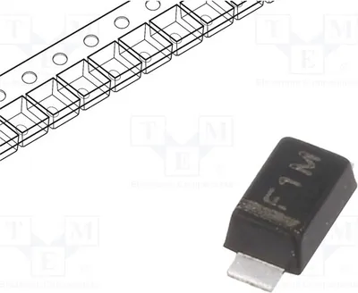 Zdjęcie produktu dla 25 sztuk: Dioda prostownicza SMD, 1000V, 500ns, 1A. Opakowanie: rolka, typ B, uniwersalna