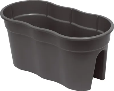 Produktbild von KHW Geländerblumenkasten Flowerclip XL aus hochwertigem Kunststoff - 2er Set; Stabil, wetter-/UV-beständig; Maße 57,5x27,7xH 27 cm. Farbe: Anthrazit.