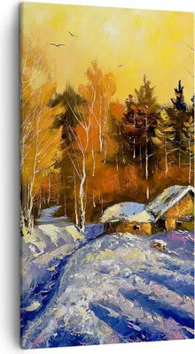 Produktbild von Bild auf Leinwand - Leinwandbild - Winter Wald Wiese - 45x80cm - Wand Bild - Wanddeko - Wandbilder - Leinwanddruck - Bilder - Kunstdruck - Wanddekoration - Leinwand bilder - Wandkunst - PA45x80-3535