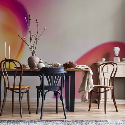 Produktbild von Vlies Fototapete - Abstraction - Shapes - Juicy Yellow and Violet-Pink 250x175 cm Abstrakt a-A-10537-a-a