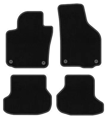 Image de Tapis de sol en moquette pour Volkswagen Golf VI 2011-2016 (cabriolet) – jeu 4 pièces, noirs, sur mesure – Wielganizator BASIC