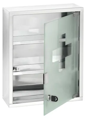 Immagine prodotto di Armadietto per medicinali WENKO 30x12x40 cm Contenitore per medicinali bagno 3 ripiani anta