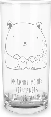 Produktbild von Mr. & Mrs. Panda Cocktailglas Bär Gefühl 200 ml - Transparent - Geschenk, Glas, Longdrinkglas, Wasserglas, Teddy, Durchgedreht, Tumbler, Verrückt, Wahnsinn