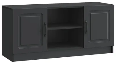 Zdjęcie produktu dla Szafka pod telewizor vidaXL, czarna, 102 x 34,5 x 47 cm, materiał drewnopochodny