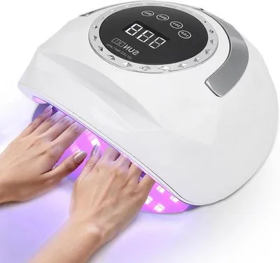 Productafbeelding van Nageldroger UV LED - Gelnagellamp - Nagels Uitharden - Krachtige 268W 70 Lampjes - Met Timer - Wit