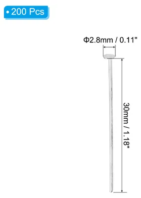 Produktbild von 1,18x0,09" Kupfer-Kronleuchter-Verbindungsstifte, 200 Stš¹ck Kronleuchter-Kristallclips zur Befestigung von Kristallteilen, Kronleuchter-Ersatzteile, Chrom