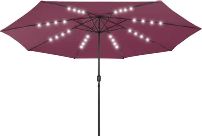 Produktbild von vidaXL Sonnenschirm mit LED-Beleuchtung 400 cm Bordeaux