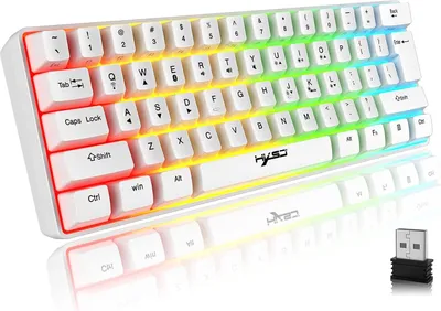 Produktbild von Bluetooth 5.0 + 2.4G Dual-Modus Ergonomische Ultrakompakte Leise 60% Tastatur mit Regenbogen Hintergrundbeleuchtung Akku für Windows Mac PC PS4 Gamer