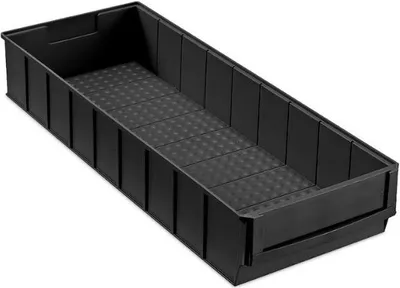 Produktbild von Leitfähige Industriebox 500 B | HxBxT 8,1x18,3x50cm | 6 Liter | ESD, Sichtlagerkasten, Sortimentskasten, Sortimentsbox, Kleinteilebox