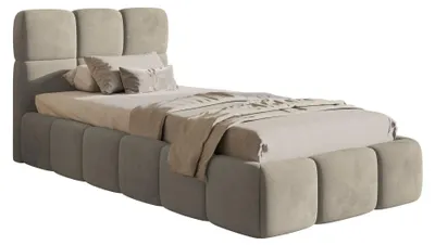 Image de Selsey Cloudy – Lit rembourré 90 x 200 cm, velours gris-beige