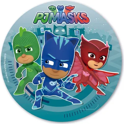 Zdjęcie produktu dla Dekoracja na tort PJ Masks niebieska 20 cm