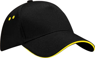 Immagine prodotto di Berretto da baseball Beechfield Unisex Ultimate (2 pezzi/confezione) RW6700 (Taglia unica) (Nero/Giallo)