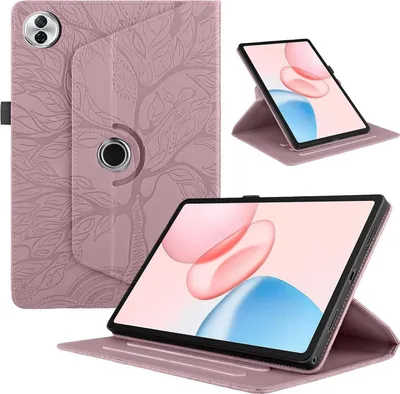 Obrázok produktu pre Pre Honor Pad 10 360-stupňové rotačné puzdro so vzorom stromu z koženky, ružové
