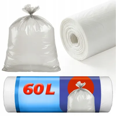 Obrázek produktu pro Odpadkové Pytly, 10 Rolí, 60 L, Průhledné