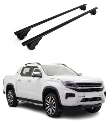 Image de Barres de toit Transversales pour VW Amarok II 2023-2026 Acier Noir 2Pcs, Image générée par une IA