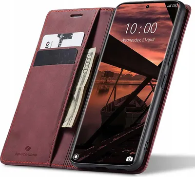 Image de SPACECASE Etui portefeuille à rabat pour Poco X7/RM Note 14 Pro/Pro+ 5G Rouge