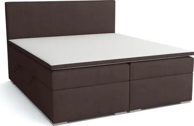 Produktbild von FEDVE Boxspringbett Schlafzimmerbett KANTON mit 2 Bettkästen, Doppelbett mit Bonell-Matratze und Topper 180x200 cm Braun (Lux 13)