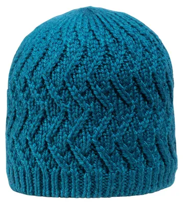 Giesswein Strickmütze Zickzack-Strick Kreuzeck in blau