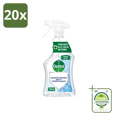 Produktbild von 20 x Dettol Allesreiniger Spray ohne Bleiche - 750 ml - Großpackung - 20 Stücke