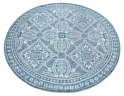 Produktbild von Teppich SISAL LOFT 21193 BOHO Kreis elfenbein/silber/blau beige rund 160 cm