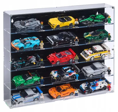Imagen del producto de Vitrina negra para 15 coches LEGO® Speed Champions (5×3), por ejemplo, coches de Fórmula 1