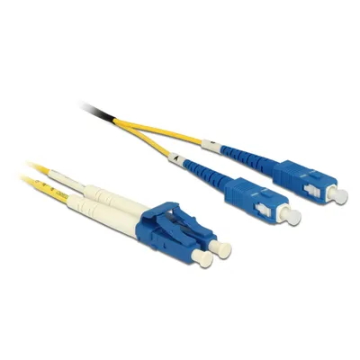 Produktbild von Delock - Netzwerkkabel - LC Single-Modus (M) zu SC Single-Modus (M) - 1 m - Glasfaser - 9/125 Mikrometer - OS2 - halogenfrei - Gelb
