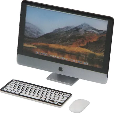Produktbild von 1:12 Miniatur-Computer-Set, Bildschirm, Tastatur, Maus, Simulation, Puppenhaus-Zubehör, Computer