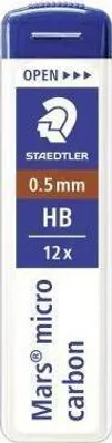 Obrázok produktu pre Staedtler® 250 05-HB Feinmine Mars® micro carbon 250 - 0,5 mm, HB, schwarz, 12 Minen