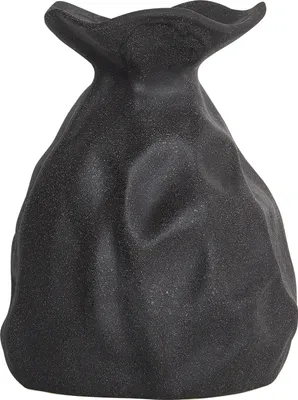 Produktbild von BELIANI Blumenvase Schwarz aus Steinzeug 31 cm Minimalistisches Design Wasserdicht Wohnaccessoires Vase Dekovase für Blumen