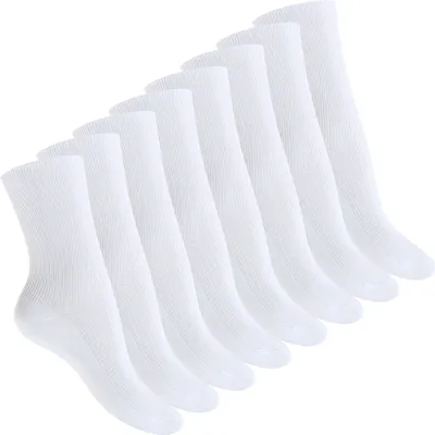 Produktbild von Footstar Damen und Herren Gesundheitssocken (8 Paar) Diabetiker geeignet ohne Gummi - Weiß 39-42