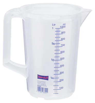 Image de Verre doseur gradué Verre doseur - 1 litre - Polypropylène - Bleu - Transparent