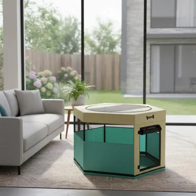 Obrázek produktu pro Ohrádka pro štěňata 73x73x42cm tyrkysová volný výběh výběh pro psy box pro zvířata
