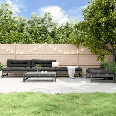 Produktbild von vidaXL 5-tlg. Garten-Lounge-Set Grau Massivholz Kiefer