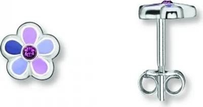 Produktbild von Ohrstecker Blume Kristall 925/- Silber rhodiniert