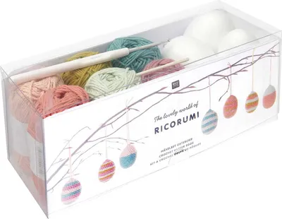 Produktbild von Rico Design Ricorumi Häkelset Ostereier Earthy 6 cm DIY Set Häkeln Ostern
